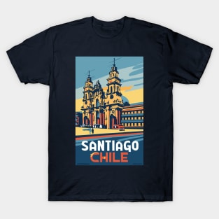 A Vintage Travel Art of Santiago - Chile T-Shirt